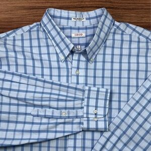 Izod Men’s Blue Check Pattern Long Sleeve Dress Shirt.
Regular Fit. Size 20T